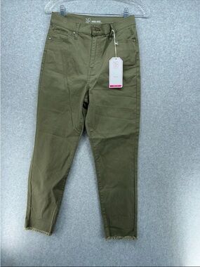 No Boundaries Olive Green High-Rise Ankle Jeans